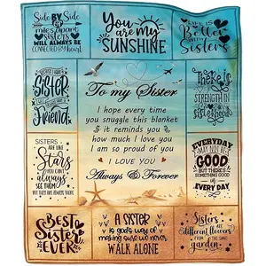 Sister Gifts Blanket, Birthday Gifts for Sister, Sister Birthday Gifts from Sister, Happy Birthday Sister Gifts, Sister Birthday Gifts Ideas, Gifts for Sister from Sister Throw Blanket-280GSM