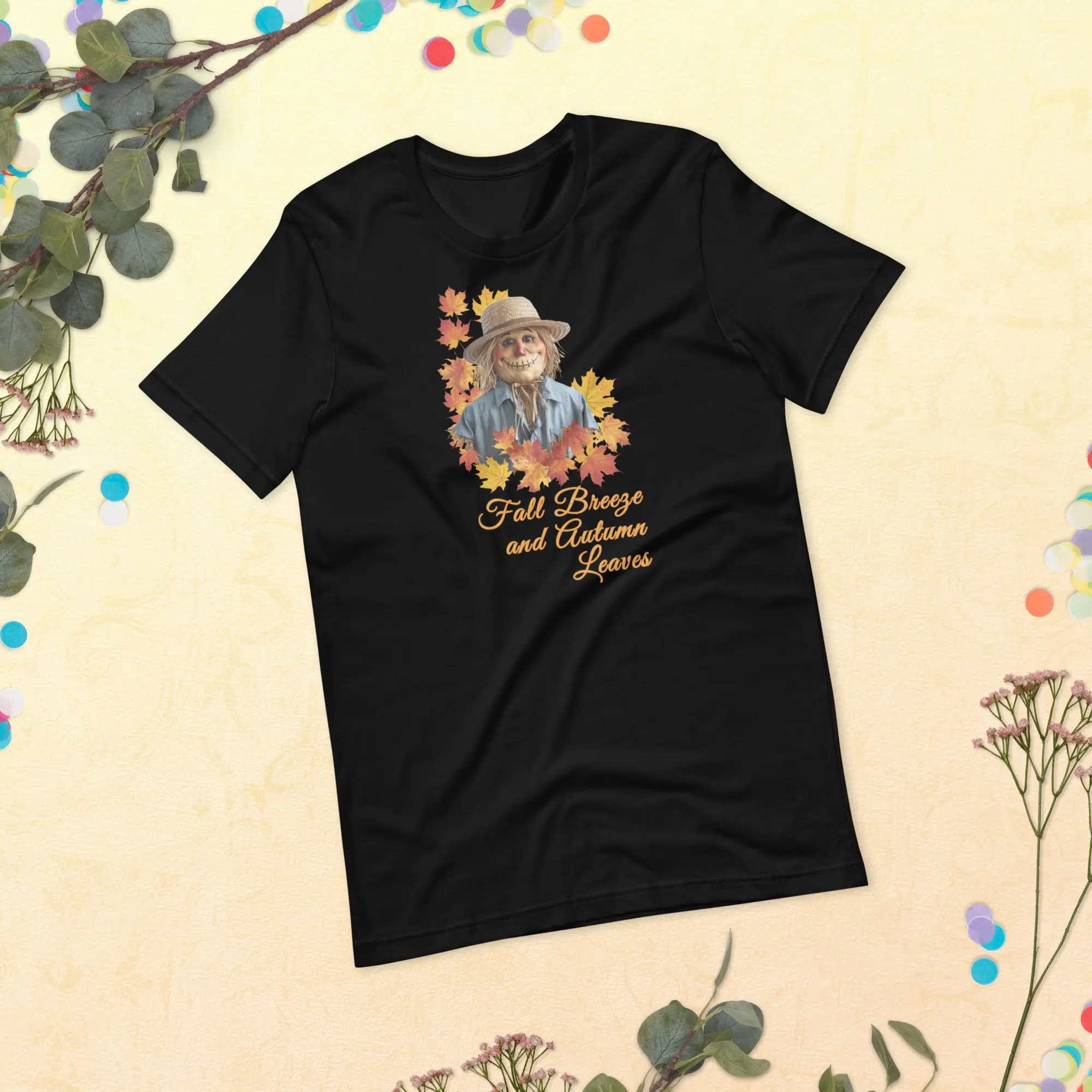 "Fall breeze and Autumn leaves" Unisex t-shirt Cotton Fabric Soft Top Tshirt