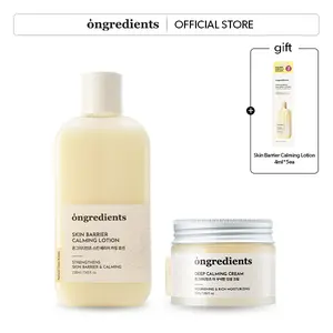 [ongredients Official Shop] Skin Barrier Calming Lotion & Cream Duo, Korean Skincare routine, Glass Skin, Soothing, Moisturizing: Skin Barrier Lotion + Cream