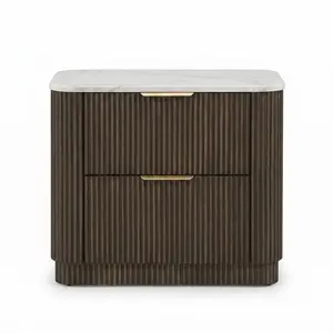 Lantrisant Contemporary Dark Walnut Nightstand by Furniture of America