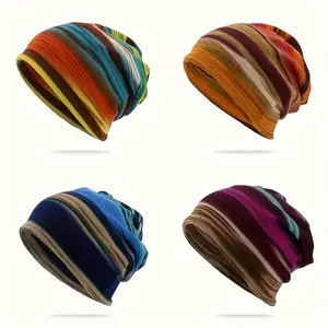 Unisex Multifunctional 2-in-1 Slouchy Beanie, Dual-Layer Printed Twist Hat & Neck Gaiter, Outdoor Pullover Hat,Hip Hop Caps Skating Ski Caps