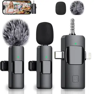 3-In-1 Wireless Lavalier Microphone for iPhone, Android, PC, USB-C, Noise Cancelling Lapel Mic for Interviews, Videos, Podcasts, Conferences, Wireless Mic Receiver