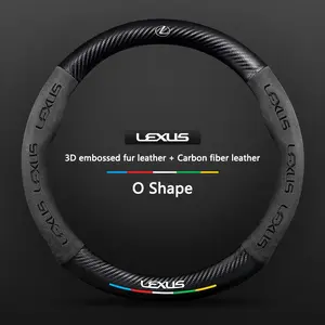 Car Emboss Carbon Fiber Texture Steering Wheel Cover Fits For Lexus ES200 ES260 ES300 RX300 LS500h GS300 IS250 IS300 CT200h LX570 GX NX UX Auto Interior Accessories