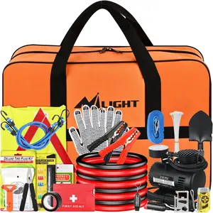 Nilight Car Kit with Jumper Cable Air Compressor Tire Repair Essential Tools First Aid Alligator Connector Electrical Kit for Travel Camping Outdoor Cars Truck SUV RV