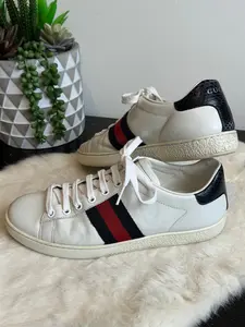 GUCCI Ace Navy/Red Web Women's Sneakers 36.5EU