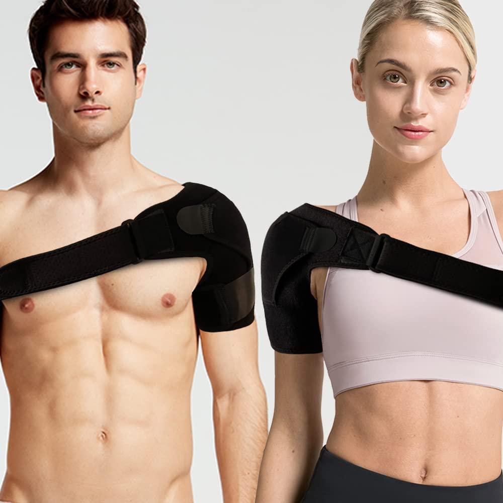 Shoulder Support Brace with Pressure Pad for Men Women, Adjustable Shoulder Brace for Torn Rotator Cuff, Tendonitis, Dislocation, AC Joint, Bursitis, Labrum Tear, Pain, Fits Right or Left Shoulder ,shoulder training strap