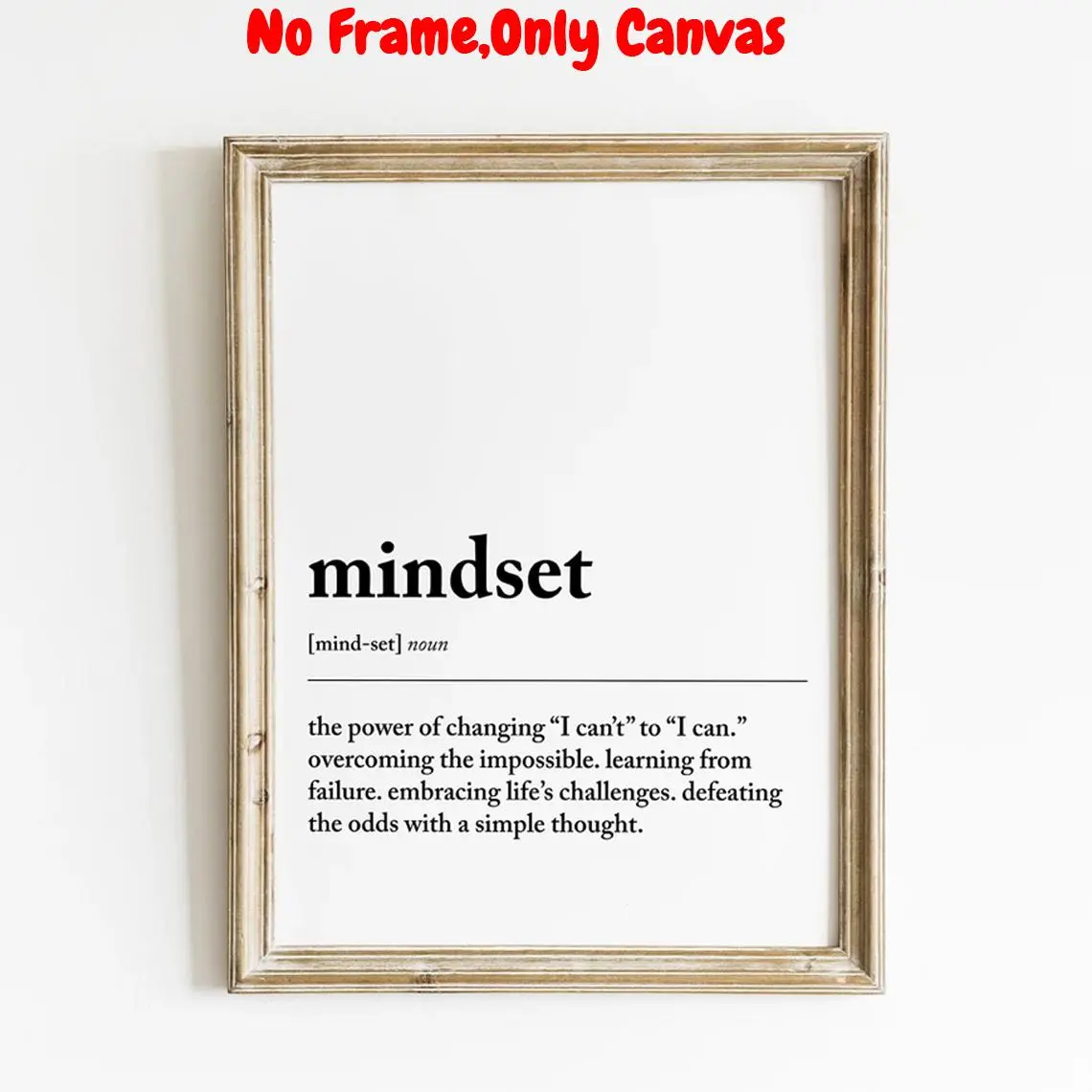 Mindset Definition Unframed Painting, Motivational Poster, Quote Prints, Vintage Wall Art, Canvas Art and Prints for Walls, Wall Art Canvas Printing, Wall Decor for Home Living Room Bedroom Office, Art Wall Decoration, Home Decor Supplies, Ornaments