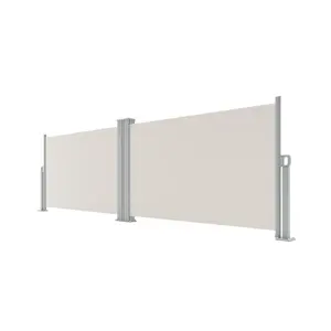 Retractable Double Side Awning Privacy Screen for Patio, Deck, Garden - 71'' x 236'' Heavy Duty 280g/m² Weatherproof Fence Divider - UV Resistant, Easy Install, Decorative Accent