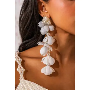LETS BLOOM DANGLE EARRING IN WHITE