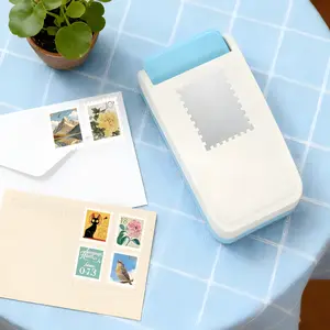 Elevate Your Stationery Game  Rectangular Postage Stamp Punch. Vintage Vibes for Scrapbooking & Card Making. Premium Craft Punch with Clear Window. Aesthetic Desk Essential - Note: This product does NOT include stickers or refill materials