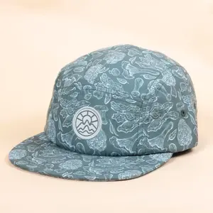 5-Panel Mushroom Hat - Forest Green & Seafoam