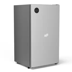 Upstreman mini fridges 3.2 Cu.Ft Sleek Stainless Steel Mini Fridge Energy Star Certified Adjustable Temperature Thermostat Reversible Door Compact pink Refrigerator Office Bedroom Dorm CR32 College Outdoor drink skincare fridge beverage cooler beer black