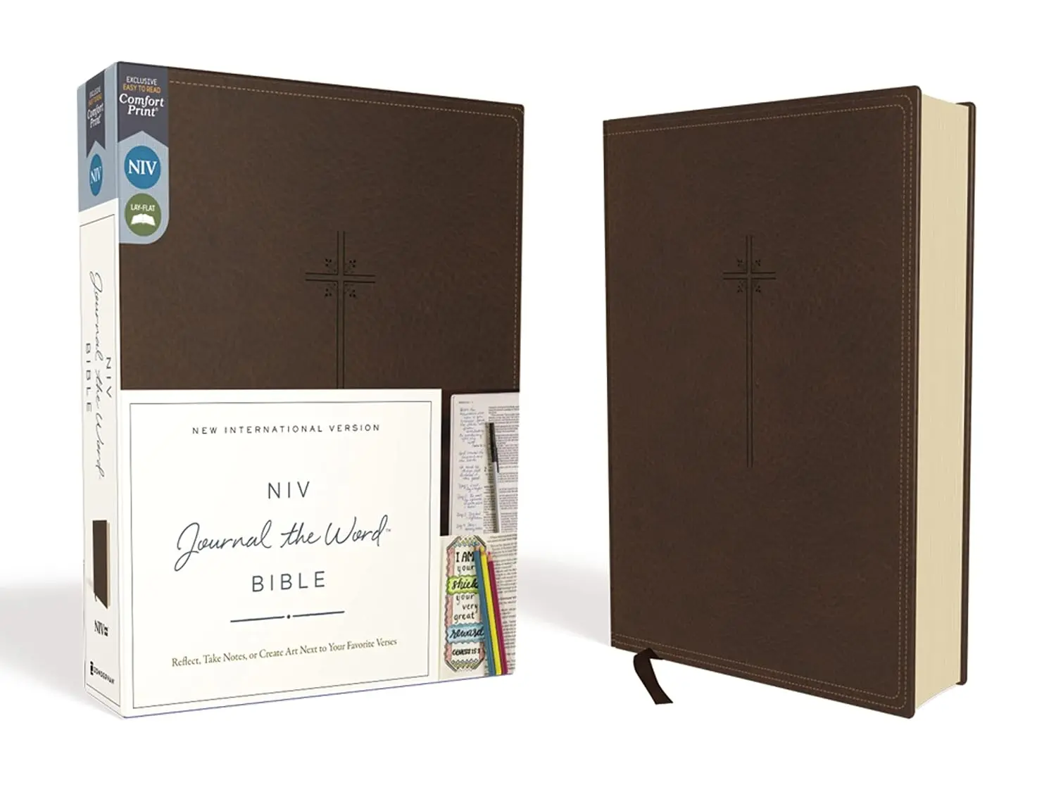 NIV Journal the Word Journaling Bible - Customized Heirloom Leathersoft (Faux Leather) Cover, Red Letter, 9.5-Point Print Complete Text, Wide Margins, Lined Paper, Enduring Note-Taking, Single-Column Journaling for Personal Use