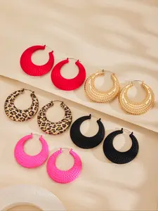 Fashion Geometric Round Pointed Metal Hollow Earrings, Trendy Large Ear Cuffs for Women, Party Daily Wear Gift, Fashionable Jewelry, Fashionable Jewelry Accessories