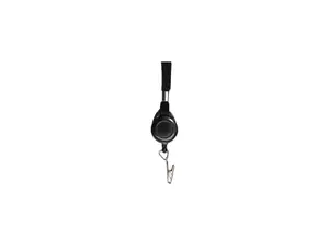 Advantus 75549 Lanyards with Retractable ID Reels, Clip Style, 36" Long, Black, 12/Box