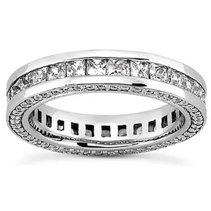 14k Princess-Round Diamond Eternity band (2.40.cts.tw)