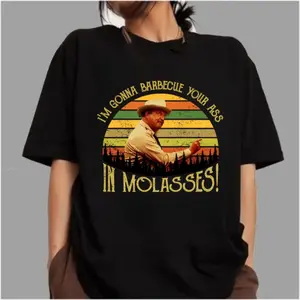 I'm Gonna Barbecue Your A** In Molasses! Shirt, Smokey And The Bandit Movie T-Shirt, Casual Short Sleeve T-Shirt for Men and Women Menswear Unisex Tops funny tshirt streetwear