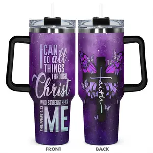 40 oz Tumbler, 1 Pc Vacuum Insulated Stainless Steel Cup, Purple Starry Sky Design, Insulated and Durable, Christian Gift for Any Occasion: Birthdays, Holidays or Special Moments for Family, Friends and Coworkers