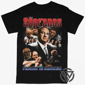 The Sopranos T-shirt For Men Women, For Fans Unisex Casual Streetswear Top Mafia Gangster TV Show Hiphop Rap Style
