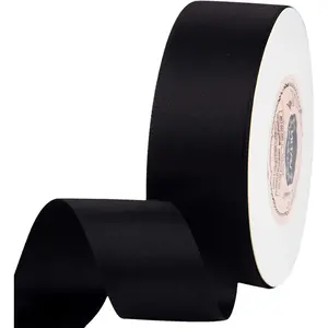 Color Faced Black Ribbon 1-1/2" Wide 50-Yards Long Perfect for Wedding, Crafts, Bow, Sewing, Gift Package Wrapping and Projects