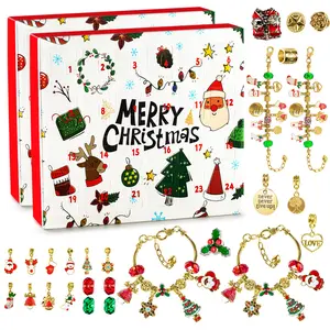 Christmas Advent Calendar Bracelets 2025 for teen Girls, 24 Days Xmas Countdown Calendar DIY Creative Jewelry Charm Making Kit, 44 Charm Beads 4 Bracelets advent calendar for girls Women