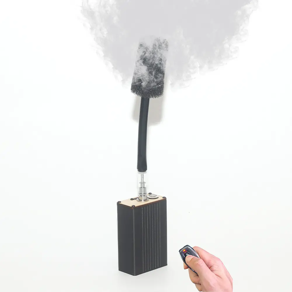 StagesFogger Palm-Shaped Handheld Fog Machine - Portable Wireless Remote, Vegetable Glycerin, Plastic Masks, Party Supplies, Photographers' Accessories for Camera Photography-Video Stage Effects, Cells
