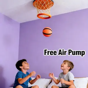 Ceiling Mini Basketball Hoop for Kids Compact Indoor Interactive Play Easy to Use with Free Air Pump for Home Family Entertainment yt cg playground silent White Net Replacement Set Height Adjustable netball gift athletes basket