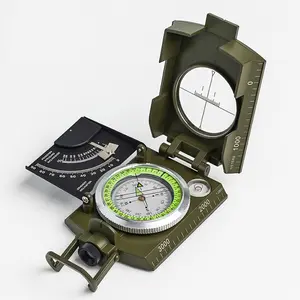 Portable Military Compass Outdoor Camping Equipment With Incline Meter Luminous