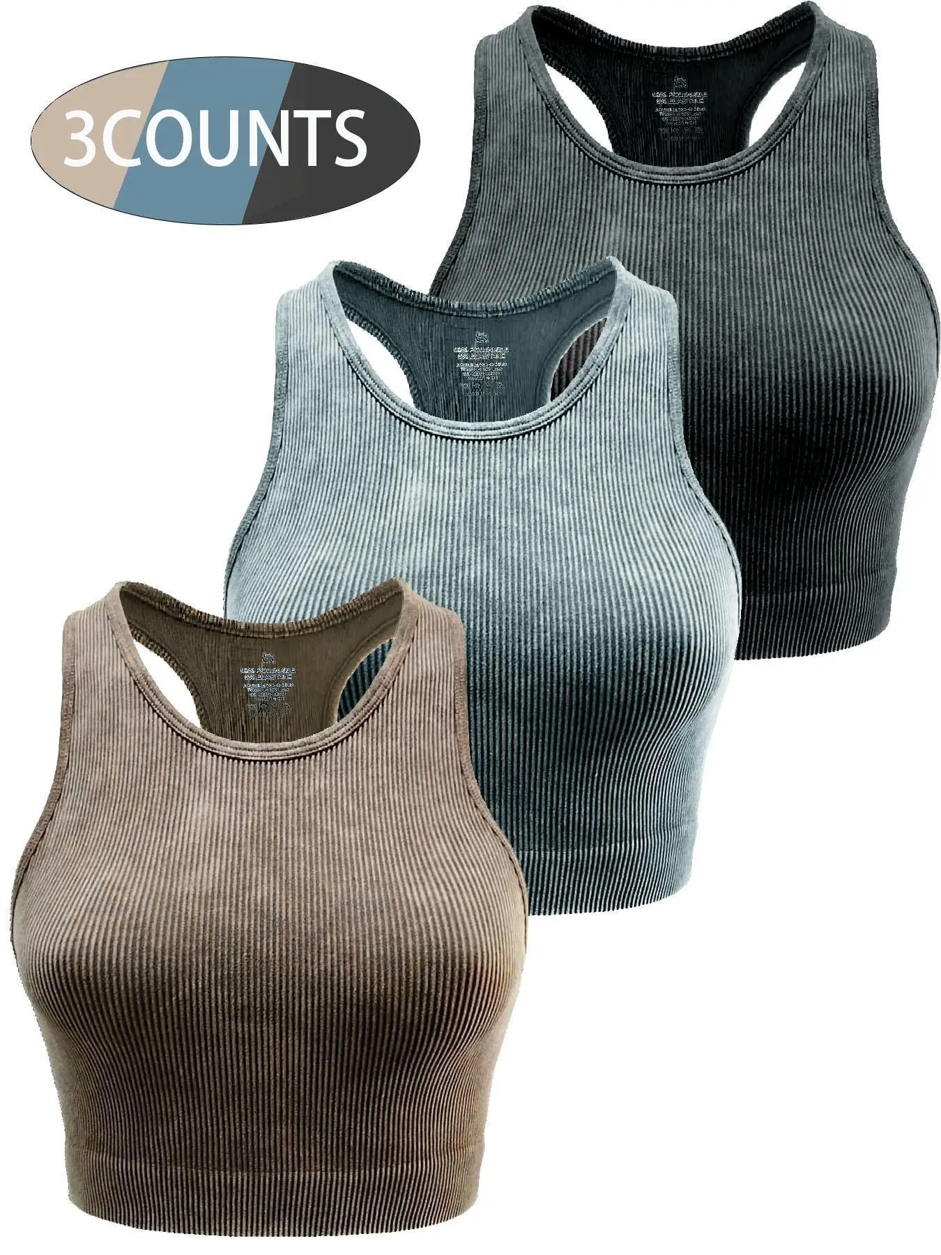 Women's Solid Sports Crop Vest, Casual Active Sporty Sleeveless Racer Back Tank Top for Yoga Gym Workout, Ladies Sportswear for All Seasons, Casual Wo