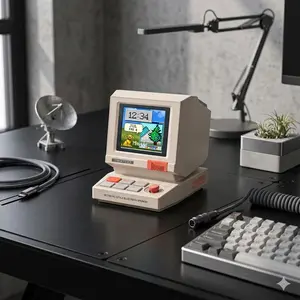 Divoom MiniToo Retro Pixel Bluetooth Speaker Retro Pixel Bluetooth Speaker, LED Pixel Art Display, App Control Desk Speaker, Aesthetic Gaming Room Decor, Alarm Clock & White Noise Gift