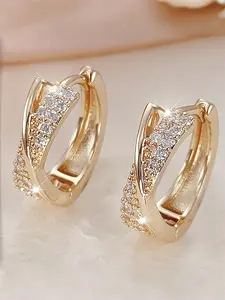 Elegant Cubic Zirconia Earrings, Small and Precious Design, Perfect for Women Daily Wear, Parties, and Gift Ideas
