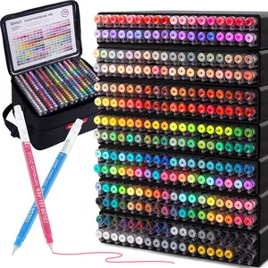 Gel Pens For Coloring, 252 Pack Colored Pens for Black Paper & White Paper, 0.6MM Fine Point Pens for Coloring, Writing, Drawing, Journaling, Note Taking, School, Office, Home