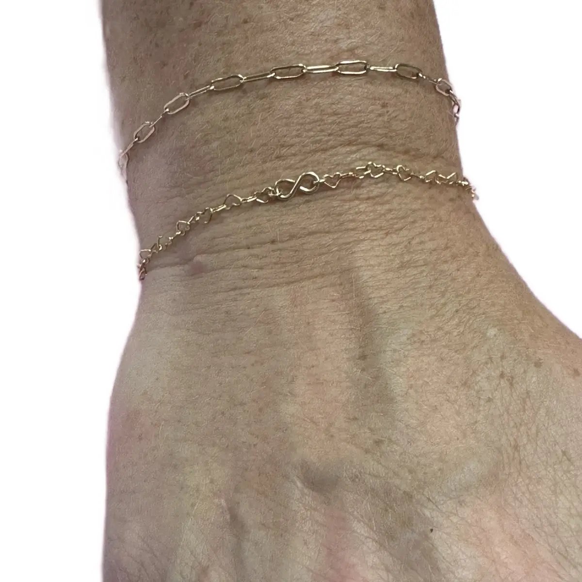 Custom designed permanent bracelet fitting. Choose your chain, add a charm. Add a clasp or make it forever with welding services.