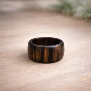 Walnut Wood Ring – Torch Burn Non-Metal Wedding Band