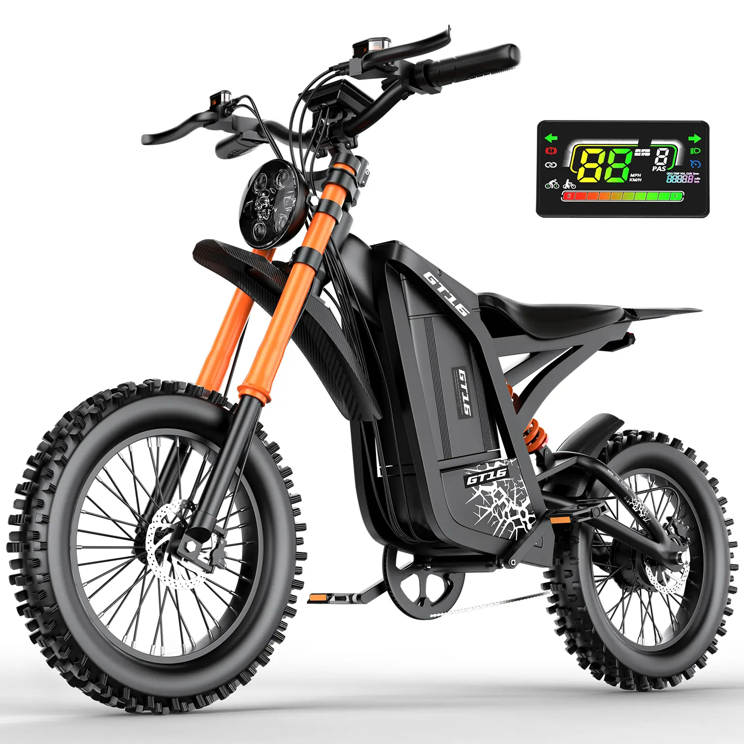 Electric Dirt Bike for Adults, 2500W Peak Motor, 40 MPH Top Speed, 60V 30Ah Battery, 100 mi Range, NFC Keyless Unlock, Dual Hydraulic Brakes, Full Suspension