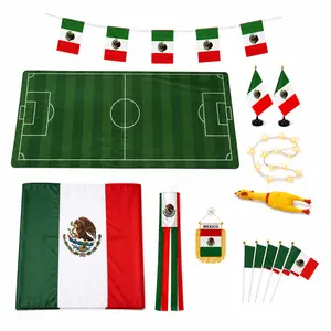 Mexico Soccer Party Decorations Set, Green White Red Football Fan Supplies, Family Game Day Watch Party Decor for Home, Indoor Outdoor Celebration Festive Festivals Decorative