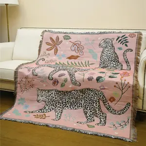 Animal Pattern Blanket, 1 Count Multi-functional Soft Throw Blanket, Warm Nap Blanket for Home Office Travel Camping Picnic