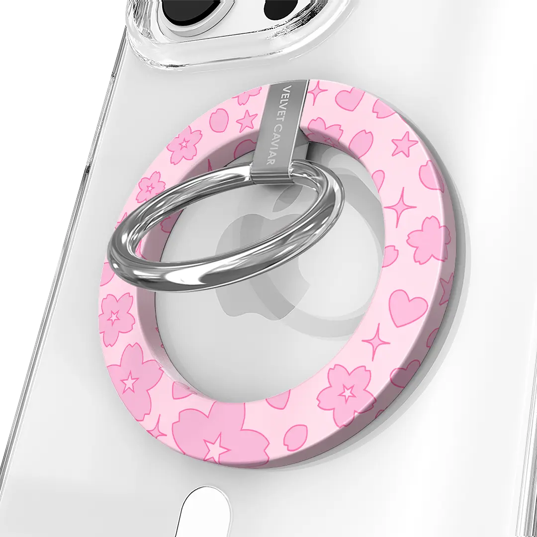 Pink Cherry Blossom MagSafe Grip Ring