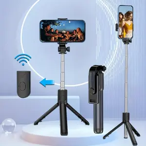 360° Rotatable Wireless Selfie Stick Tripod, Selfie Stand, Portable Telescopic Phone Tripod with Remote Control, Phone Accessories for Smartphone