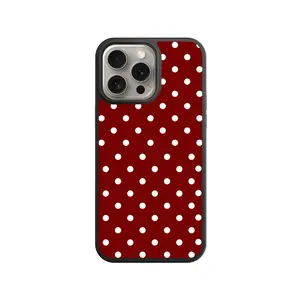 Phone case, red with white dots