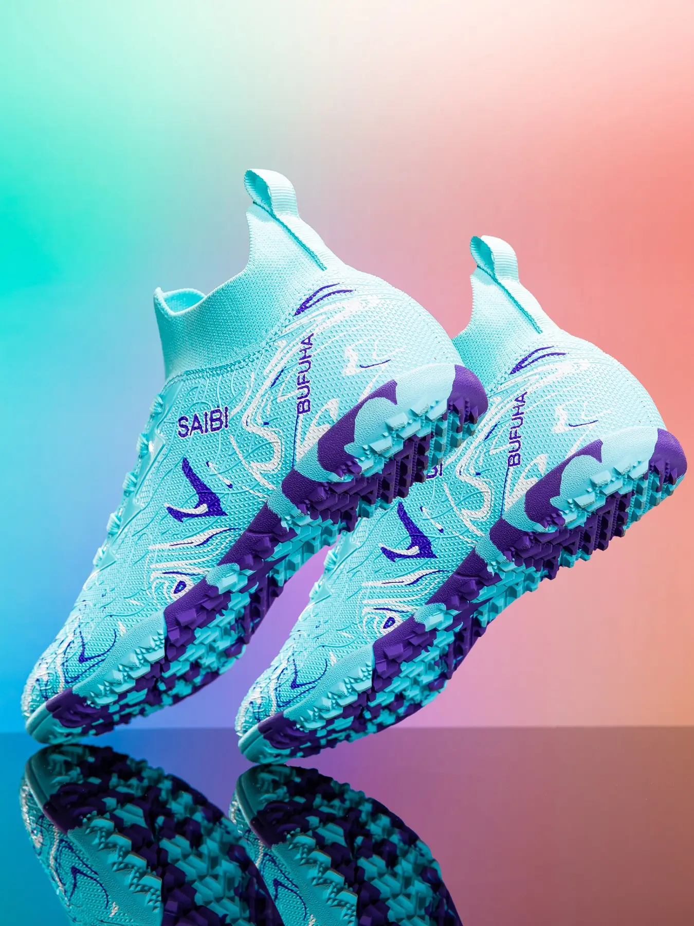 Professional Soccer Shoes TF Studs Men's Training Sneakers Outdoor Indoor Sports Shoes Football Boots Durable Anti-Slip Breathable Competition Shoes