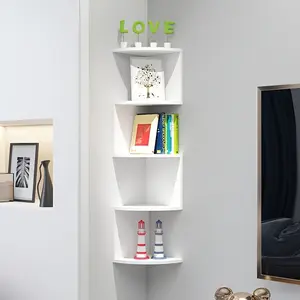 3.15inch Thickened Corner Shelf, No-Drill Wall-Mounted Triangular Storage Rack, Creative Multi-Layer Corner Bookshelf, Space-Saving Organizer for Living Room and Bathroom, Quick Installation with Strong Dividers, Corner Shelves