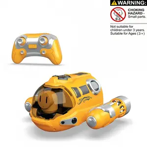 RC Spray Boat, 2.4GHz Remote Control Water Toy with Mist Spray & Light, Electric Mini Submarine Boat for Swimming Pool, Bathroom, Outdoor Summer Play, Kids Bath Toy for Toddlers & Teens（2 AA batteries required, not included.）