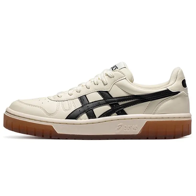 ASICS Court Mz Cream Black Gum Trendy Cushioned Low Top Skate Shoes Unisex 1203A127-750