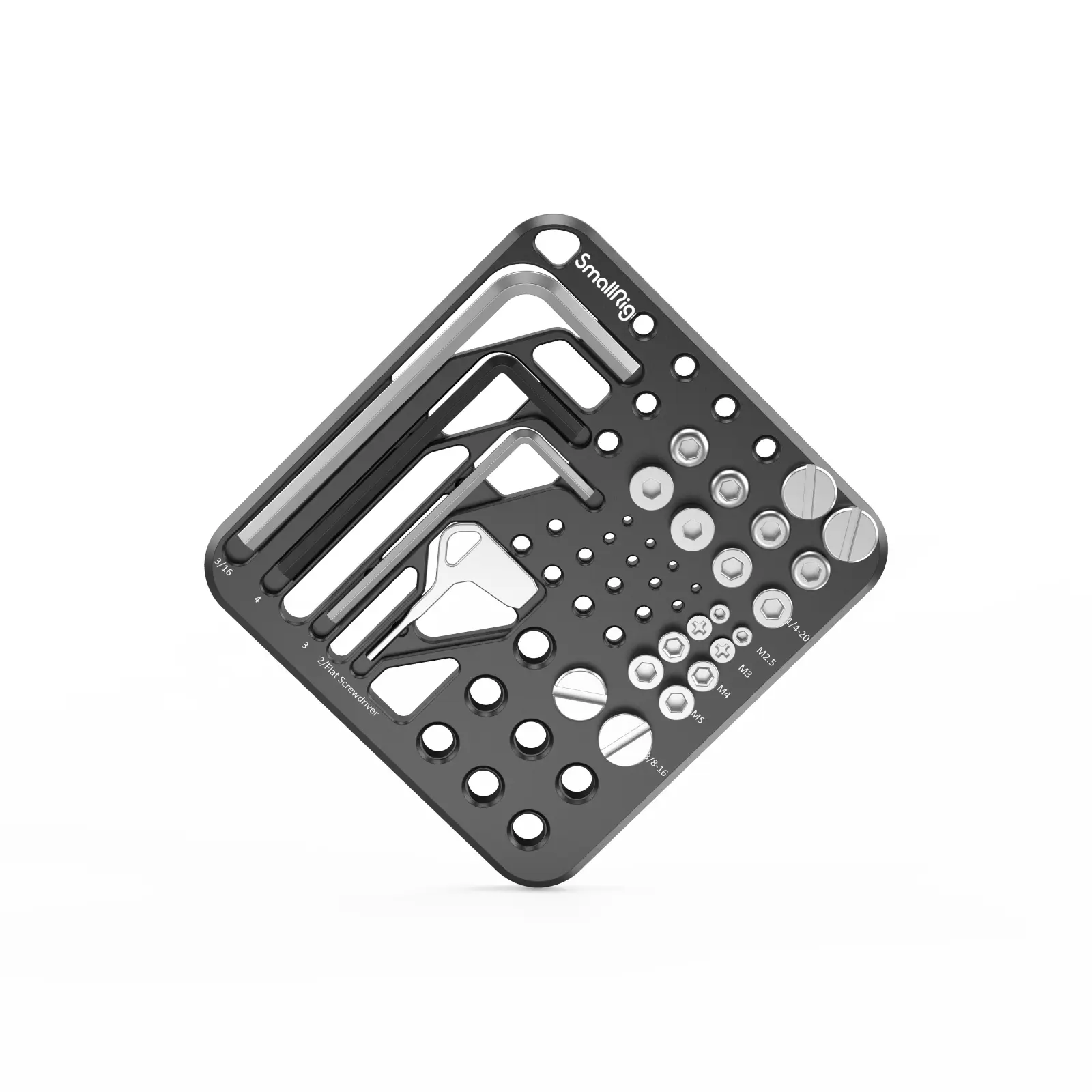SmallRig Portable Magnetic Tip Metal Installation Hardware Kit & Screw Set MD3184 - 20Pcs Stainless Steel Screws (1/4"-20, 3/8"-16, M2.5, M3, M4, M5), 4Pcs Hex Keys, Storage Plate