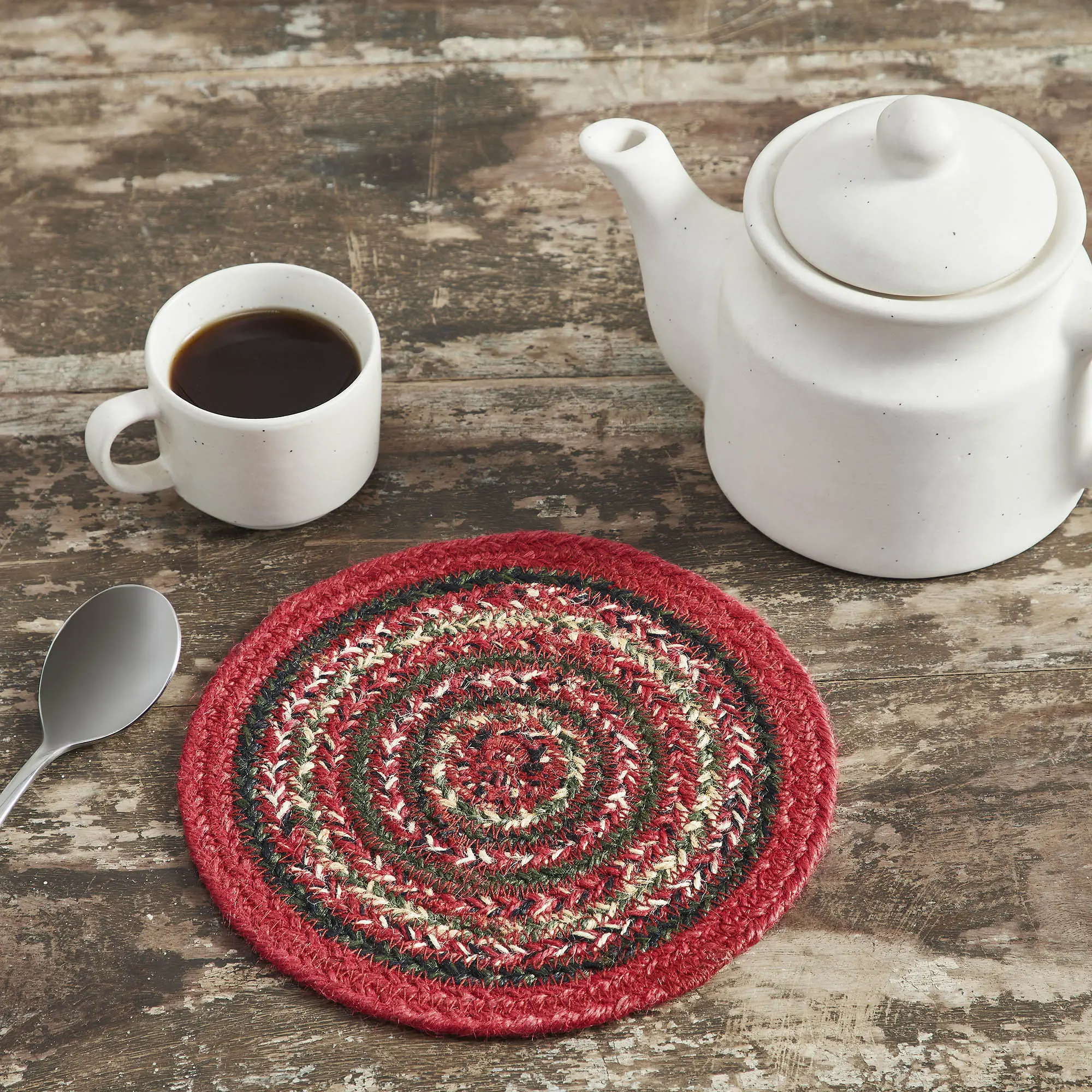 Red Forest Braided Trivet Set of 3