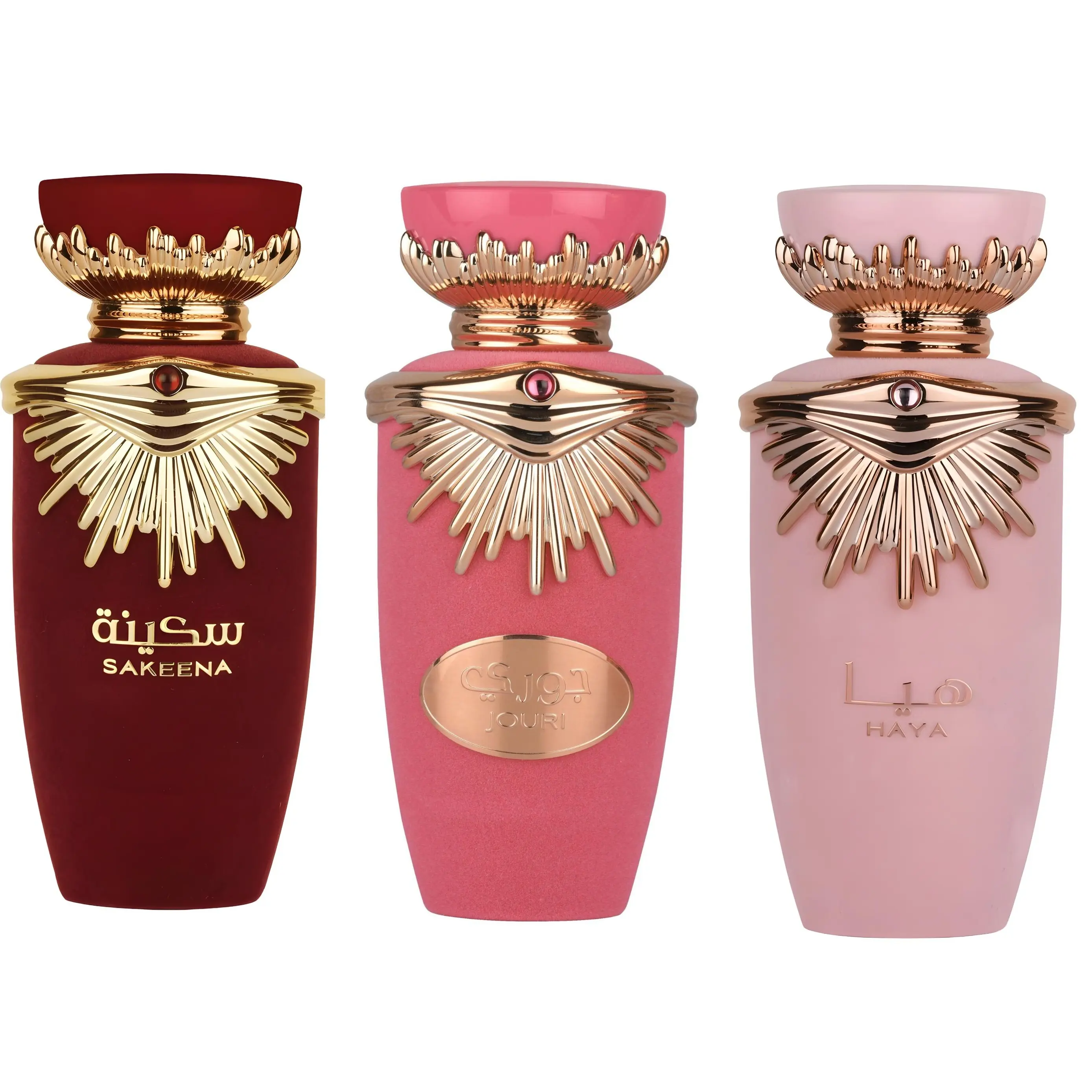 Lattafa Jouri + Haya + Sakeena Eau De Parfum Bundle – Sweet Vanilla, Creamy Fruity & Soft Floral Luxury Fragrance Set | Elegant Musky Vanilla Perfume Trio with Long-Lasting Addictive Scent Trail | 100ml (3.4 oz) + Women’s Eau De Parfum Set