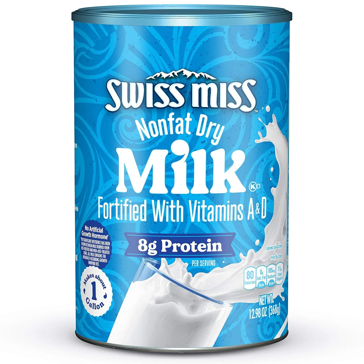 Swiss Miss Nonfat Dry Milk, Fortified with Vitamins A & D, 12.98 oz. Canister – 12.98 Ounce (Pack of 1)