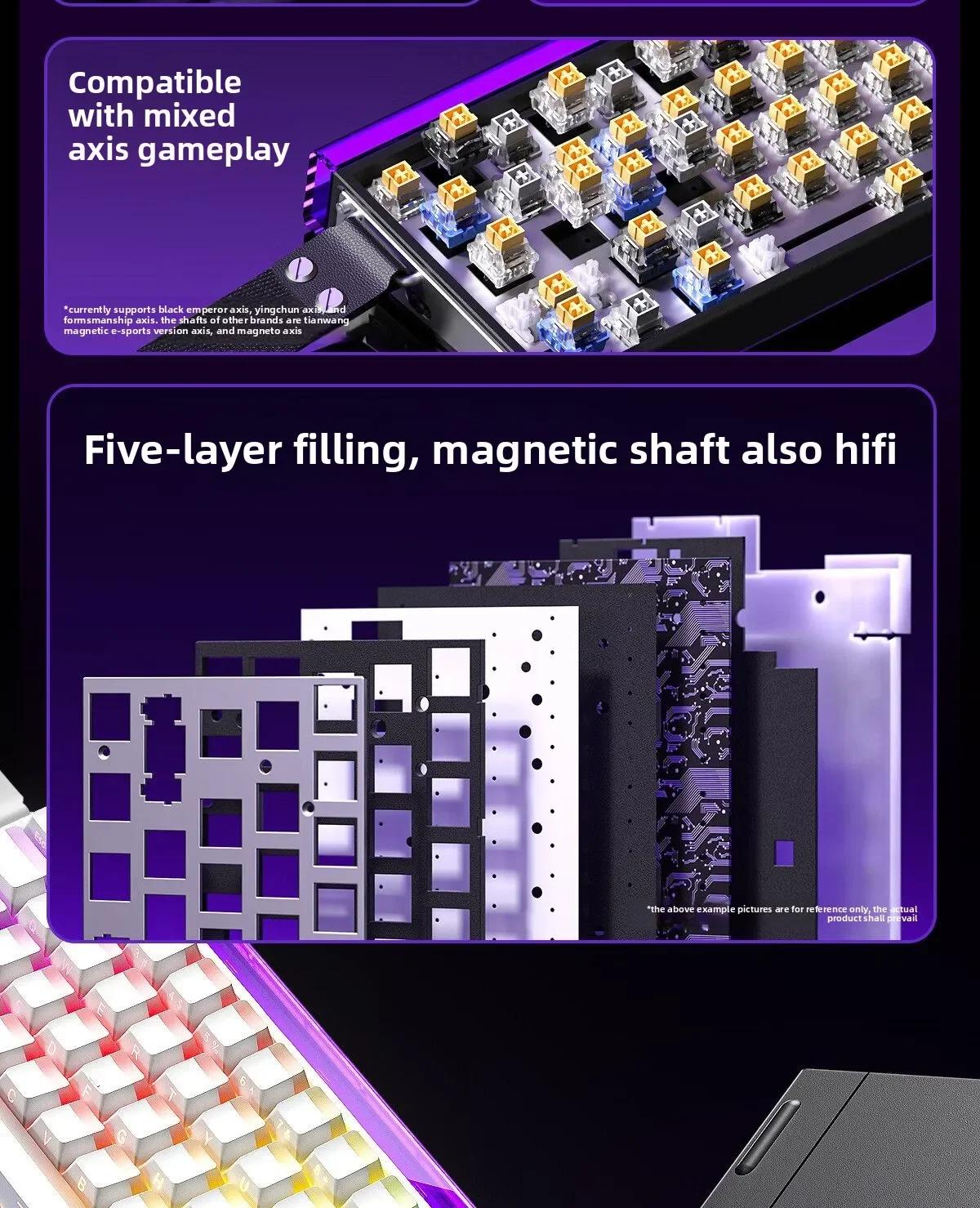 AULA HERO 68HE 60% Gaming Keyboard Wired Hall Effect Magnetic Switch with Adjustable Actuation Rapid Trigger Mode 8K Hz Polling Rate 0.125ms Latency Side Printed PBT Keycaps RGB Backlit