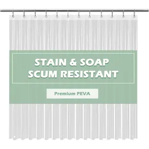 Clear Shower Curtain Liner Light Weight PEVA, Shower Liner 72x72 Inches, , No  Smell with 12 Rust Proof Metal Grommets for Bathroom Shower Curtain